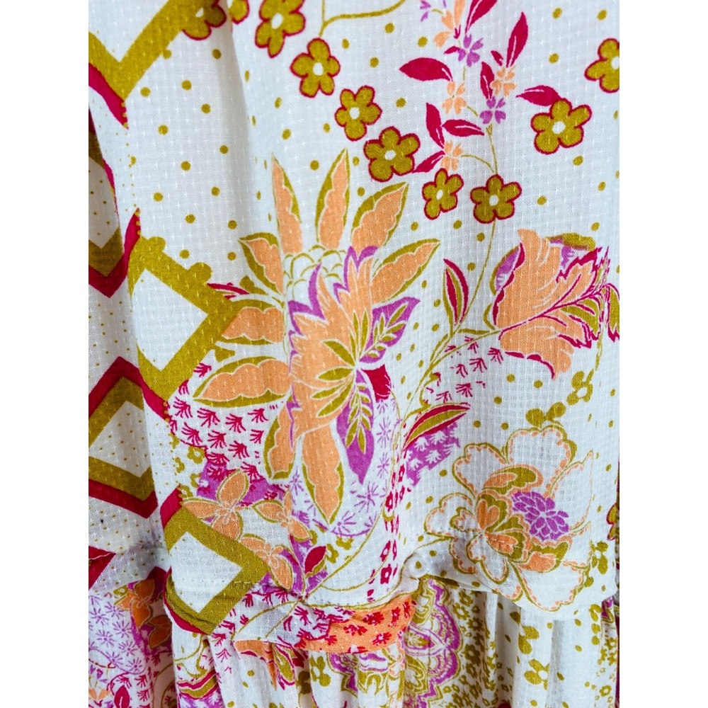 Intimately Free People Get A Clue Mini Dress Size M Strappy Floral Flounced - Picture 14 of 16